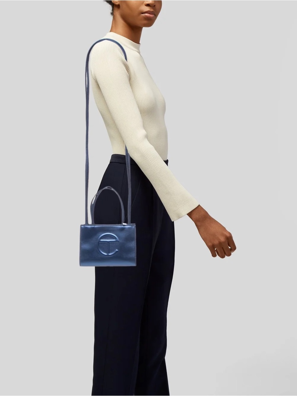 Telfar Cobalt small shopping bag
